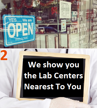 We show you the local lab locations near you.